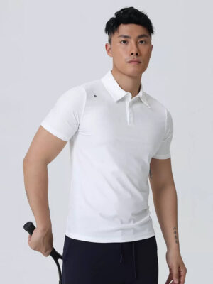 Collared Short Sleeve Men Athletic Polo Shirt